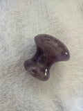 Gua Sha Amethyst Mushroom - Clear purple & with Clear Quartz inclusions