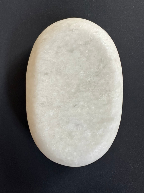 Marble - White curved oval medium marble stone