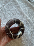 Small Marble Porthole or Portal - Burgandy/white