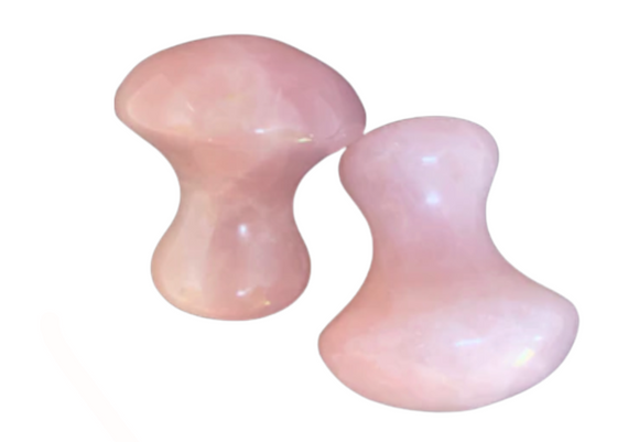 Rose Quartz Mushrooms  -Pair